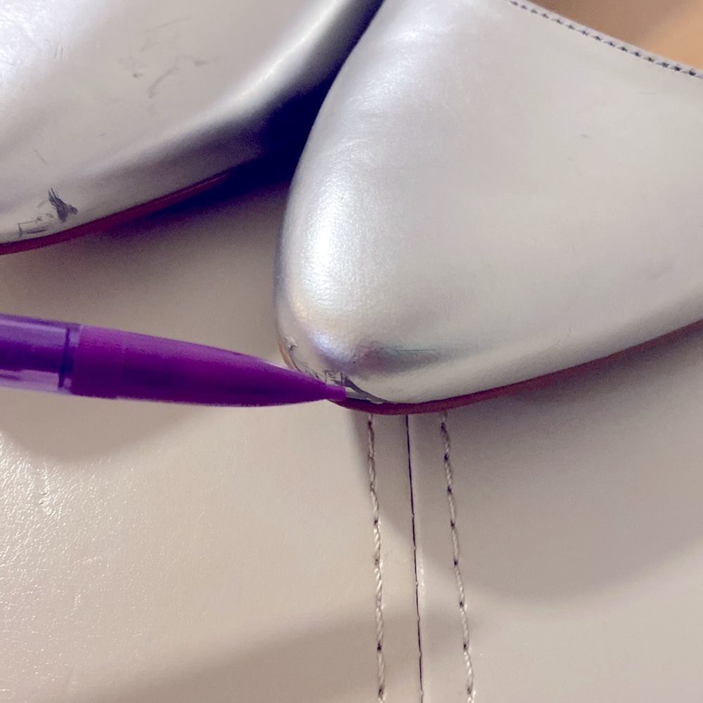 Talbots  Silver Women's Genuine Leather Sling backs 9-1/2 M - Picture 10 of 10